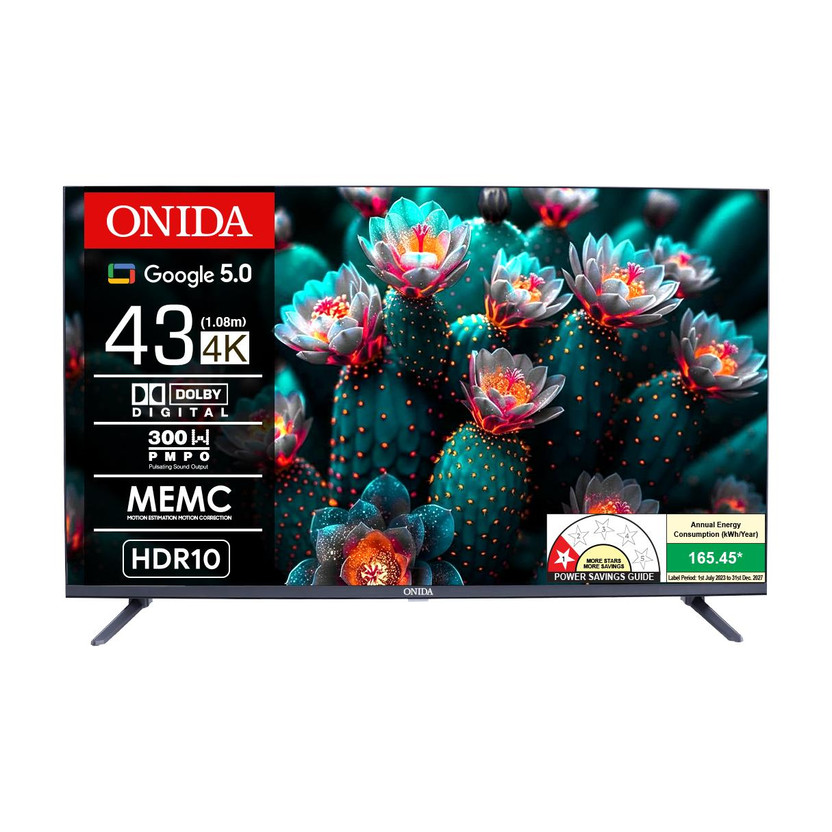 ONIDA Nex G 108 cm (43 inch) Ultra HD (4K) LED Smart Google TV 2025 Edition with Dolby Digital & MEMC(43UGI)
