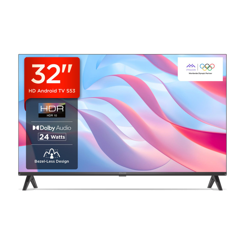 iFFALCON by TCL 79.97 cm (32 inch) HD Ready LED Smart Android TV with HDR 10, Bezel-Less design and 24W Dolby Audio with Google Assistant(iFF32S53)