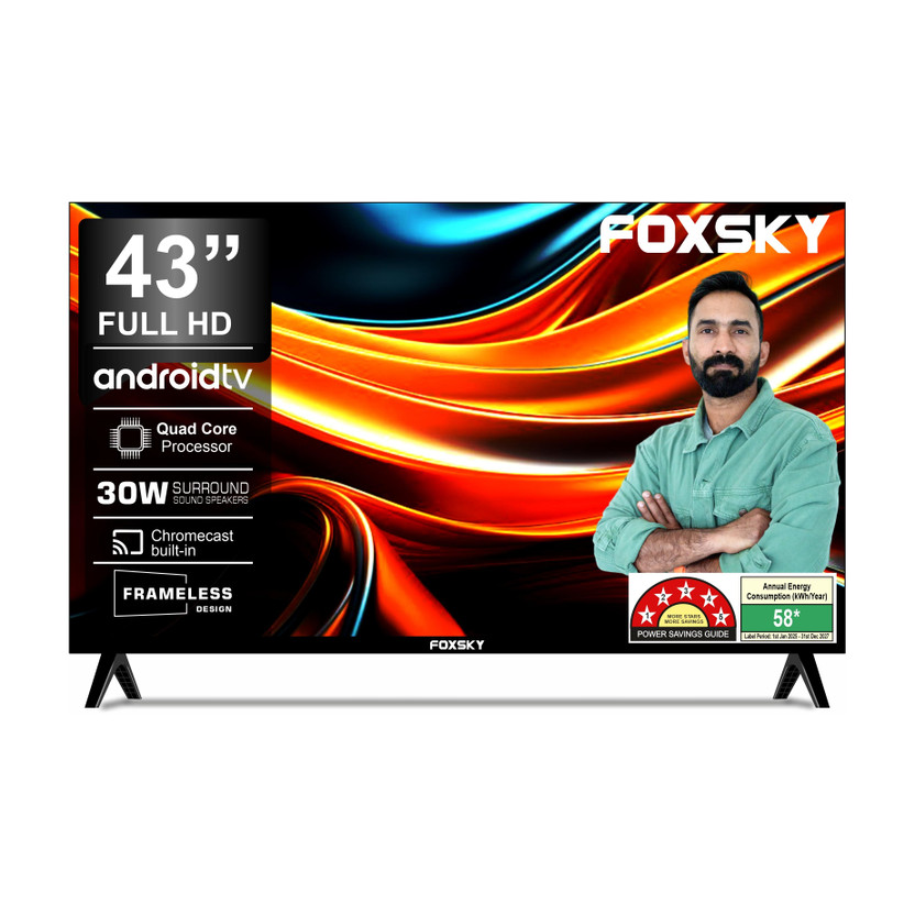 Foxsky 109 cm (43 inch) Full HD LED Smart Android TV(43FS-VS//43FSFHS)