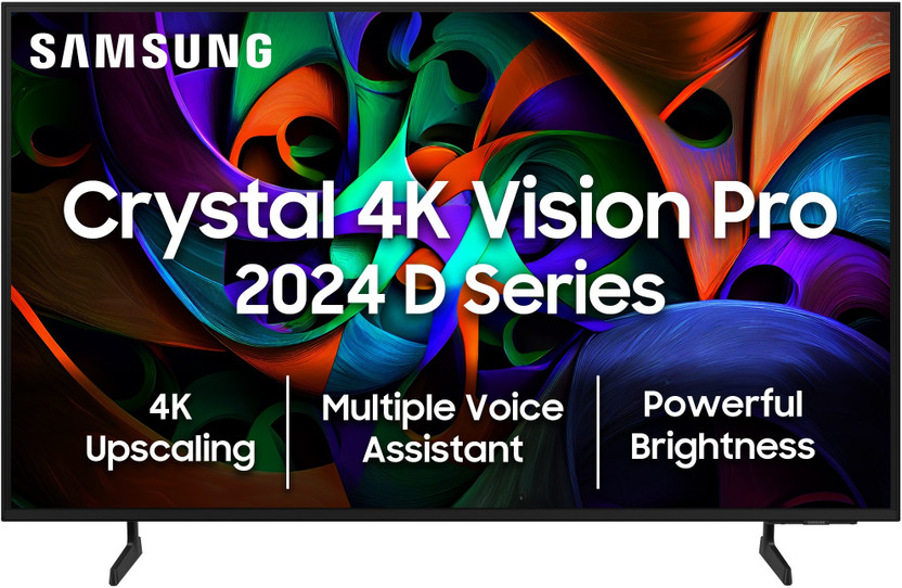Samsung Crystal 4K Vision Pro 125 cm (50 inch) Ultra HD (4K) LED Smart Tizen TV with Bright Vision | 4K Upscaling | Multiple Voice Assistance Remote | Purcolor | HDR 10+ | Auto Game Mode | Q-Symphony | Knox Security(UA50DUE76AKLXL)