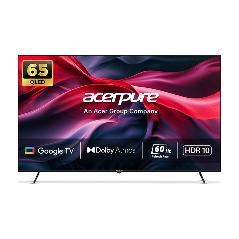 acerpure by Acer Elevate Tv 164 cm (65 inch) QLED Ultra HD (4K) Smart Google TV with Bezel-Less | Google OS | VRR | ALLM | Dolby ATMOS(AP65UG51QEVTD)
