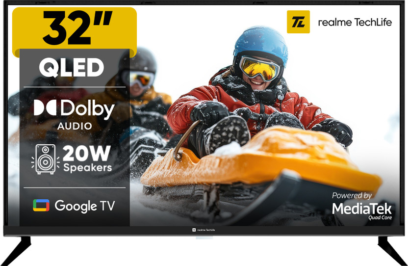 realme TechLife 80 cm (32 inch) QLED HD Ready Smart Google TV 2026 Edition(32HDGQRGSAQ)