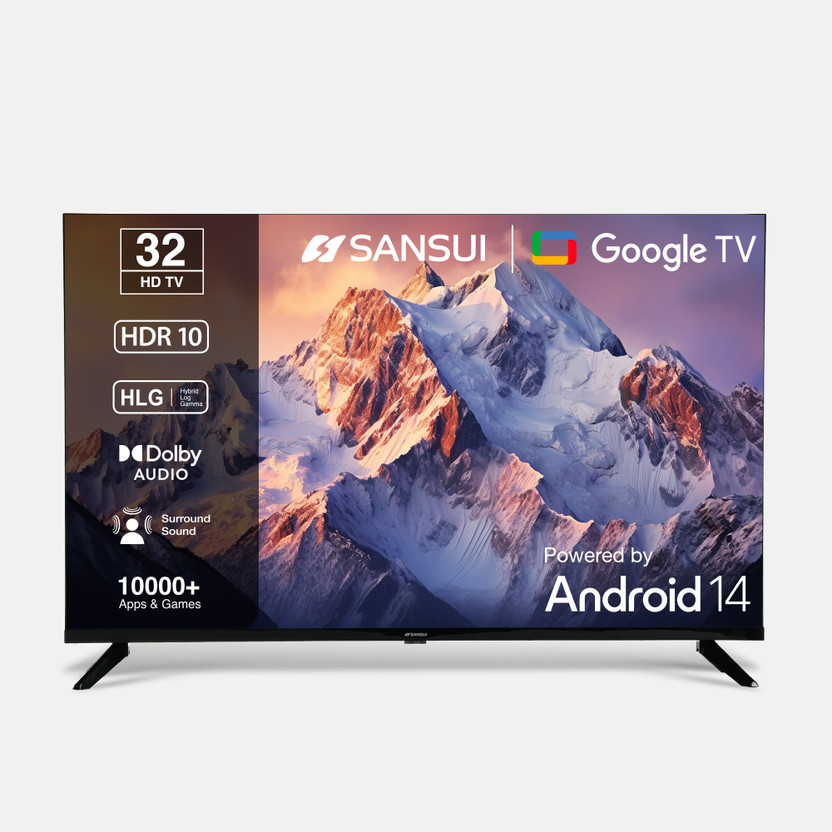 Sansui 80 cm (32 inch) HD Ready LED Smart Google TV with IPS Panel| HDR10| Dolby Audio| Surround Sound| Game Mode| 60Hz Refresh Rate(JSW32HG5)