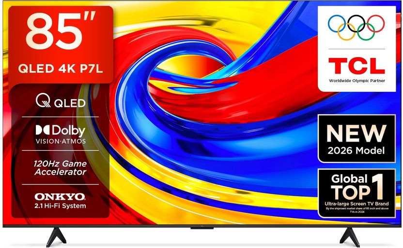 Google TCL 214.78 cm (85 inch) QLED Ultra HD (4K) Smart Google TV 2026 Edition(85P7L) - Flipkart Deal