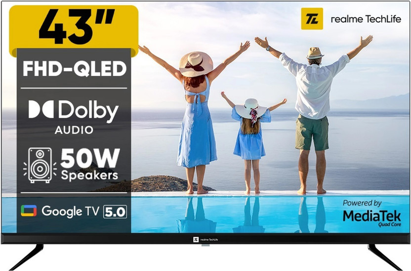 realme TechLife 109 cm (43 inch) QLED Full HD Smart Google TV 2026 Edition(43FHDGQRGHMQ)