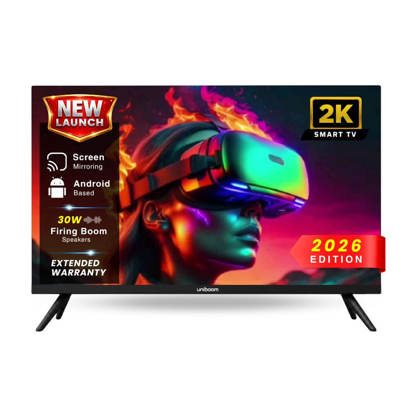 Uniboom Uniboom ULTIMA 60 cm (24 inch) HD Ready LED Smart Android TV 2026 Edition with 30W Frameless Edition - Aura Vision+ Display - Mobile Screen Cast - 1000+ Smart Apps - Games(24S-ULTIMA) - Flipkart Deal