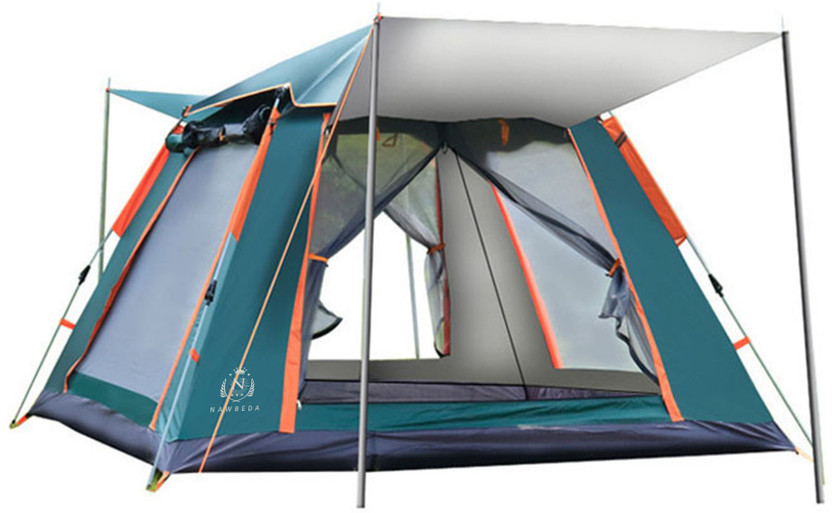 Nawbeda Automatic Camping Tent 5-6 Person Waterproof Tent Tent - For camping, hiking, Outdoor, Trekking, 210D Oxford Fabric, 4 Sides open Ventilation(Green)