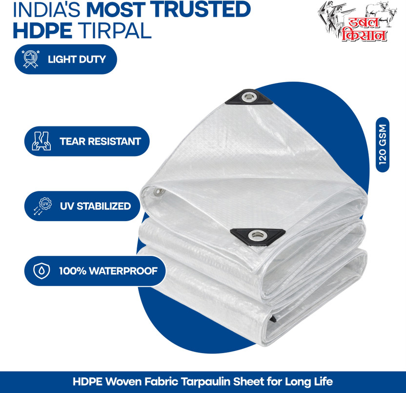Double Double Kissan 6FTX6FT-120-T Tent - For Farming, Construction Site, Vehicle Cover, Outdoor Storage, Warehouse Cover, Tent Shade(Transparent) - Flipkart Deal