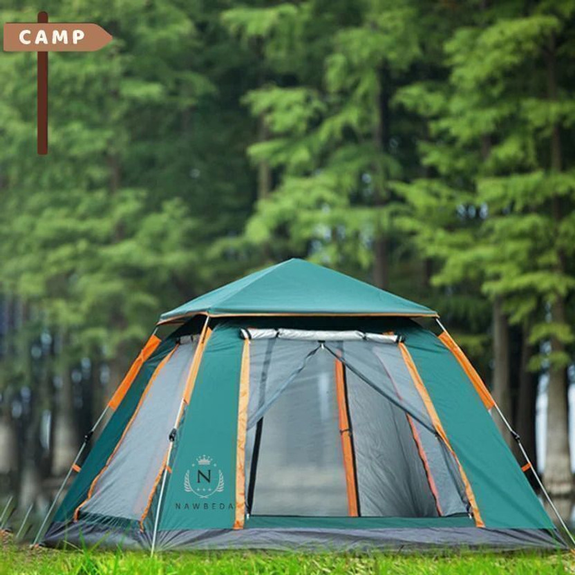 Nawbeda Automatic Big Bird 4 Sides 3-4 Person Tent - For Camping & hiking, Trekking, Outdoor, Picnic, Camp, 210D Oxford Material Use for this tent(Green)