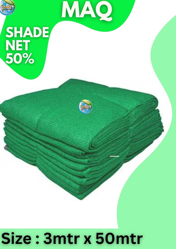 MAQ 50% Durable UV-Resistant Shade Net –Perfect for Gardens, Patios, and Outdoor Use Tent - For Gardening(Green)
