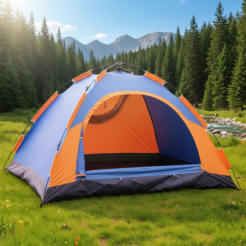 KriShyam ® 2 Person Automatic Camping Tent | Instant Pop-Up Waterproof Outdoor Tent - For Camping, Outdoor, Trekking(Multicolor)