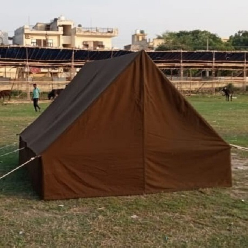 Aj India Alpine Tent Portable & Waterproof Outdoor Camping / Hiking Tent - For 4 Person(Brown)