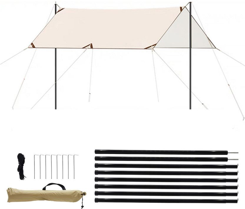 ELEPHANTBOAT Outdoor Canopy Tent Kit Waterproof Gazebo for Camping BBQ RV Picnic Tent - For Camping, BBQ, RV Travel, Picnic(Beige)