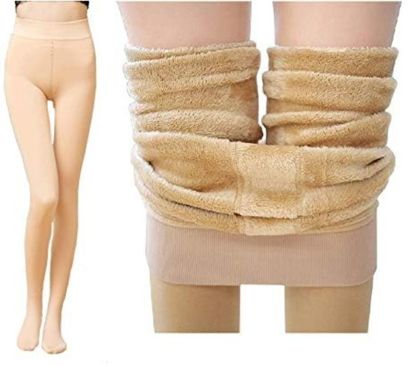 HOSVIN Women Warm Thick Fur Lined Fleece Winter Thermal Soft Legging Tights Stocking Women Pyjama Thermal
