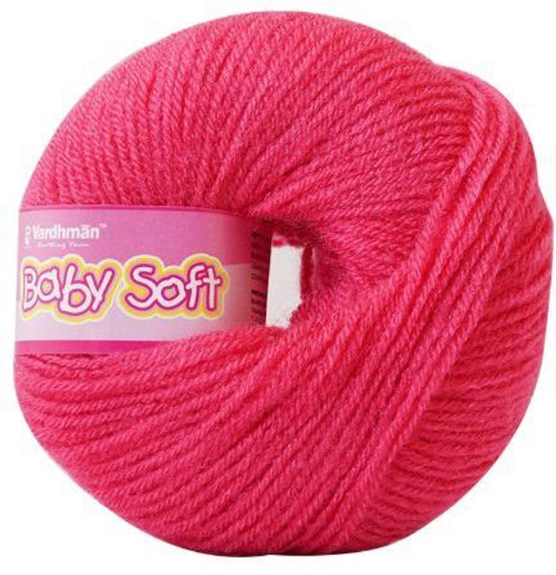 ARTPARASITE Babysoft Wool Knitting Yarn Wool Crochet Yarn Wool Hand Knitting Hats Dark Pink Thread(86 m Pack of6)