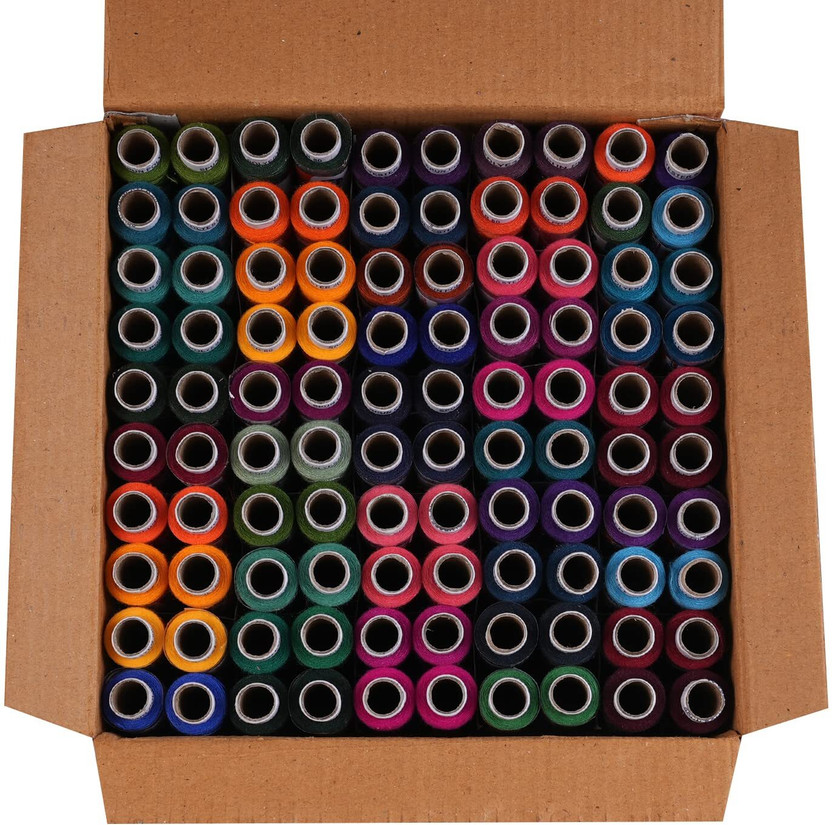 KHUSHA CREATIONS multicolour Thread(7 m Pack of100)