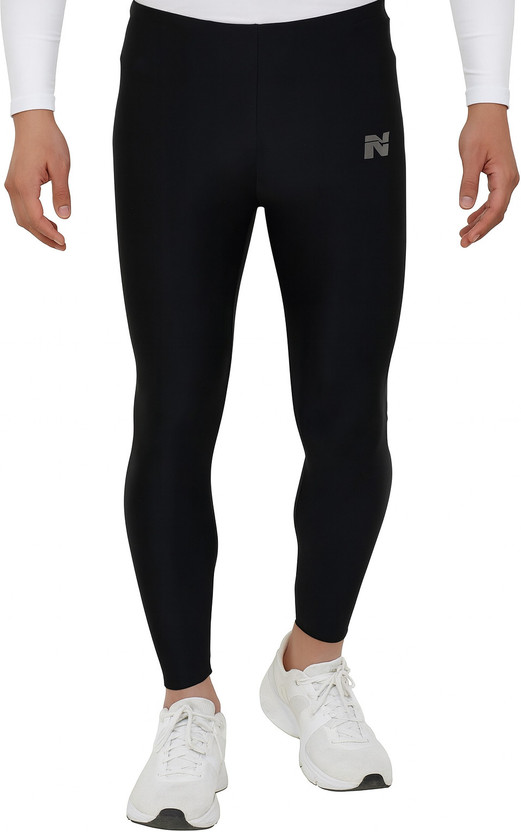 Sportinger Solid Men Black Tights