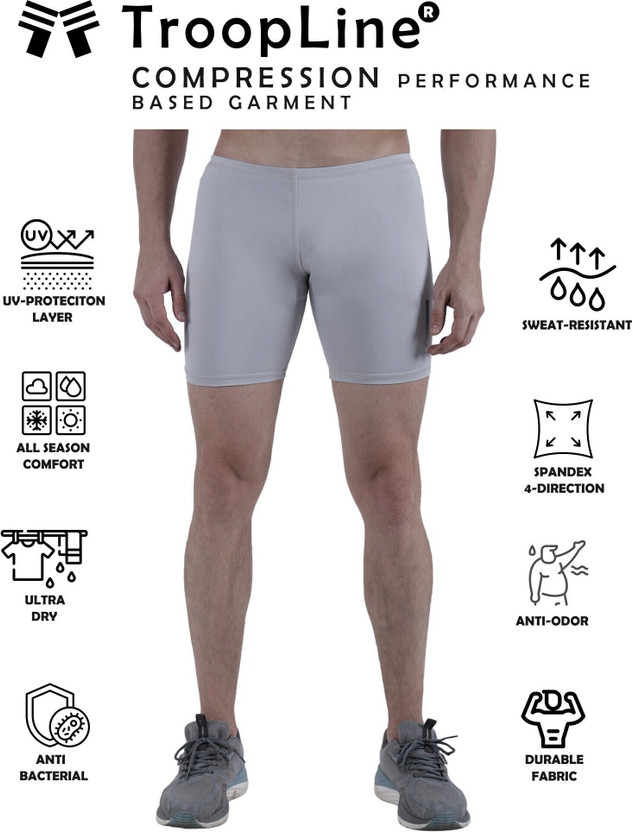 TroopLine Solid Men Grey Tights