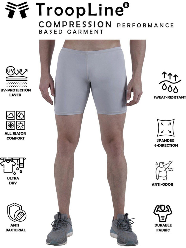 TroopLine Solid Men Grey Tights