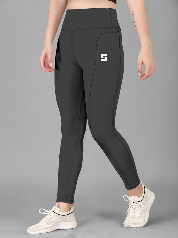 POOJARAN Solid Women Grey Tights