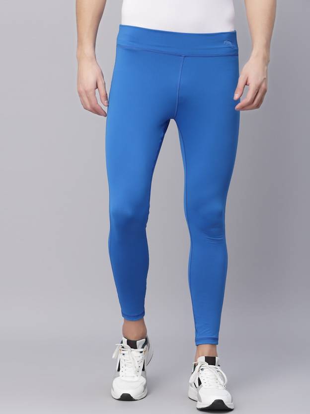 JUMP USA Solid Men Blue Tights Buy JUMP USA Solid Men Blue Tights