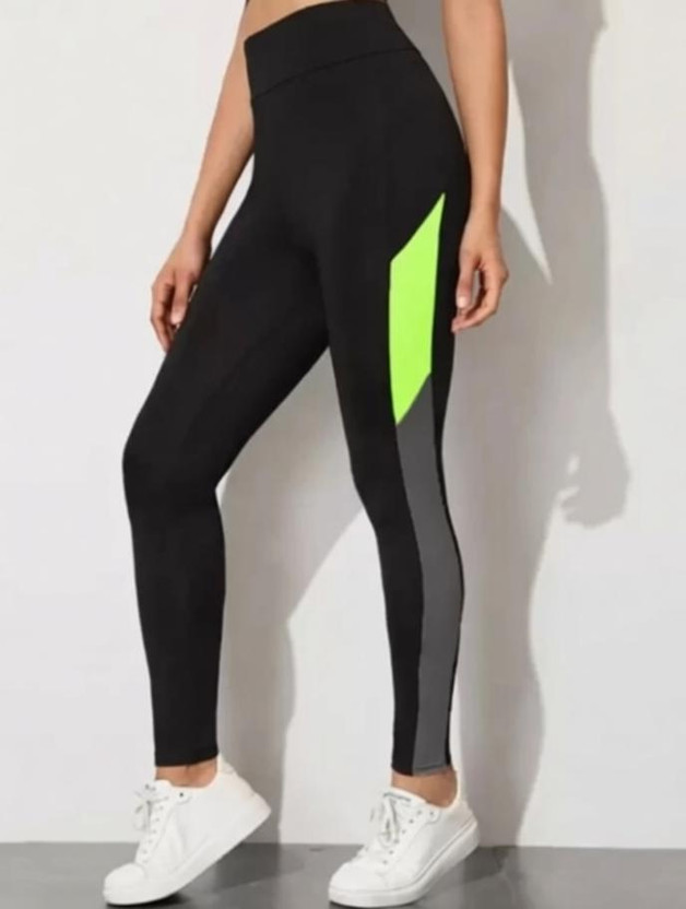 Asjeggings Color Block Women Black Tights