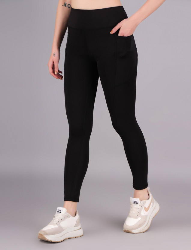 Cosvos Solid Women Black Tights