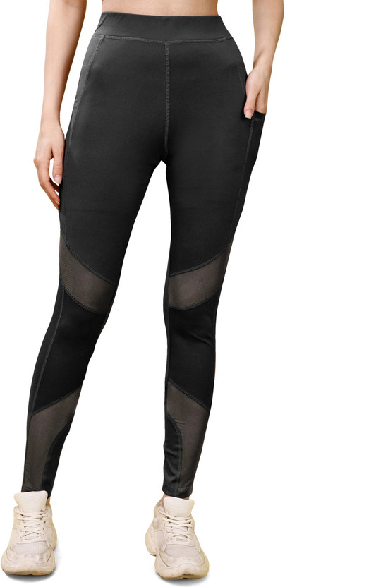 Mehrang Solid Women Black Tights