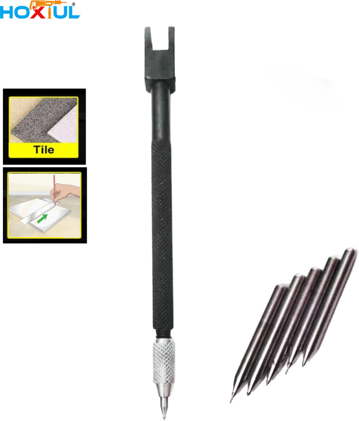 HOXIUL Tiles Cutter Pen Specially Designed to Cut Tiles Sharp Edges with 5 Extra Pin Handheld Tile Cutter(0 W)