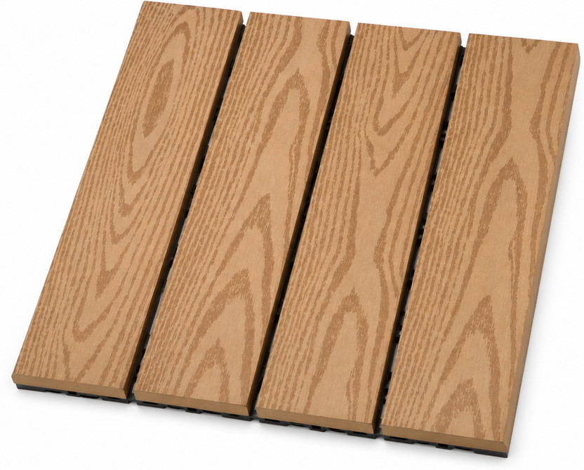 Aastik PVC Outdoor Flooring Tile for Balcony, Garden, Patio, Poolside, Bathroom 30x30cm Wood Textured(Interlocking Tile, Pack of 6)