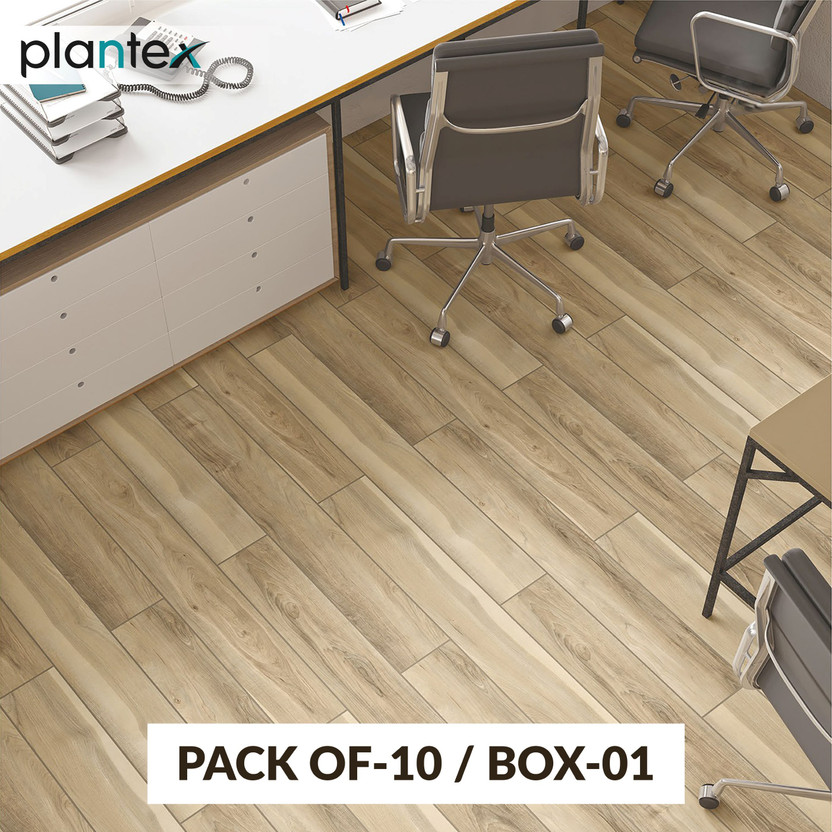 Plantex 30 Square Ft/10 Tiles-Click N Lock Wooden Flooring for Home/SPC Tiles for Floor Wood Textured(Interlocking Tile)