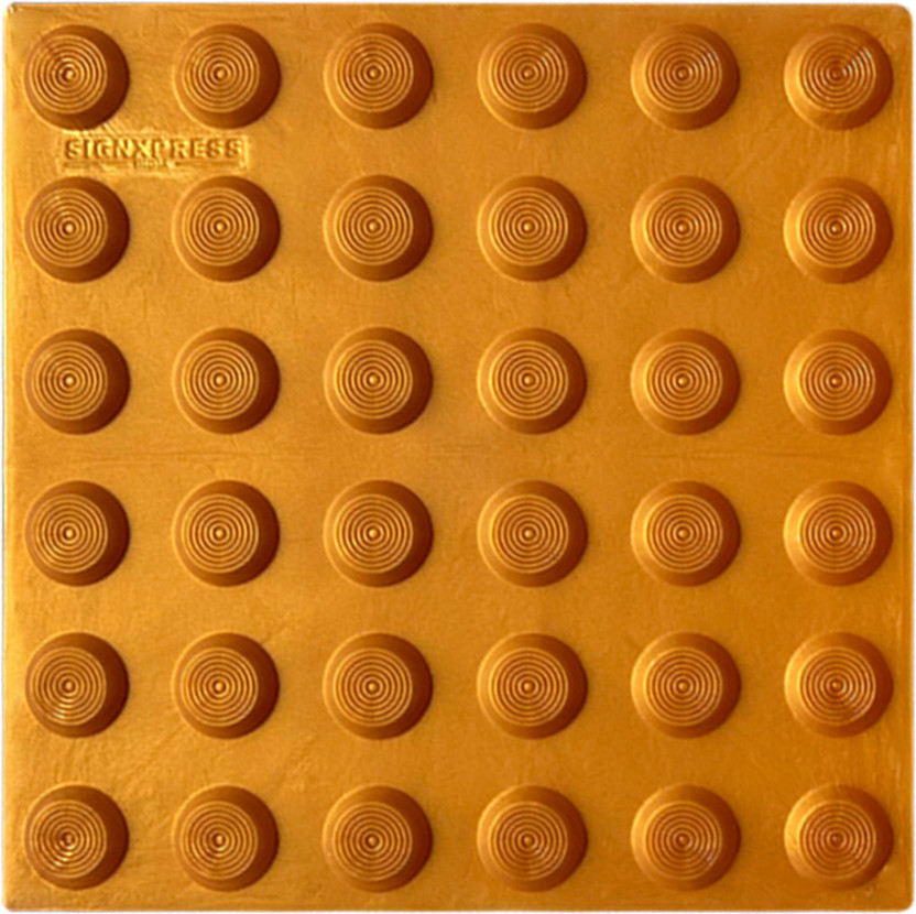 signxpress india Pu Tactile Tile Warning Golden Self Adhesive Anti Skid Pack of 25 Pcs Matt Modern(Designer Tile, Pack of 25)
