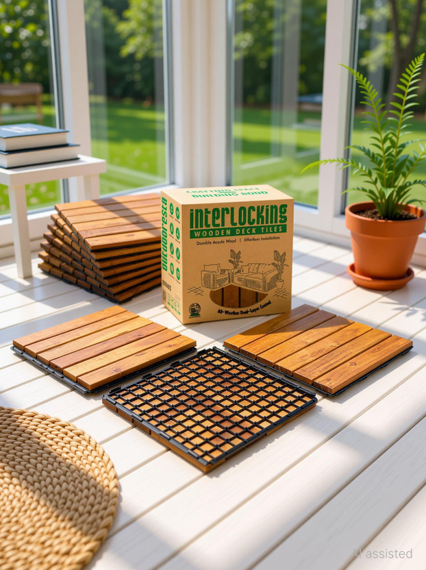 yorten 10 pic Outdoor Deck Matt Wood(Interlocking Tile)