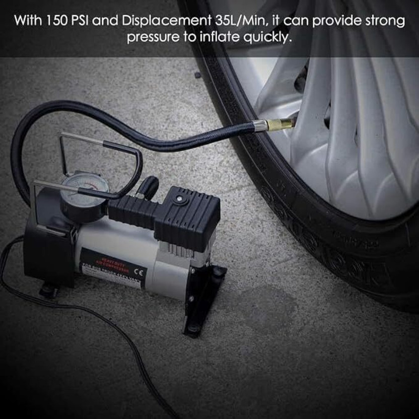 Silk bloom Portable Car Air Compressor Pump 150 psi Tyre Air Pump for Car & Bike(Multiple Nozzles)