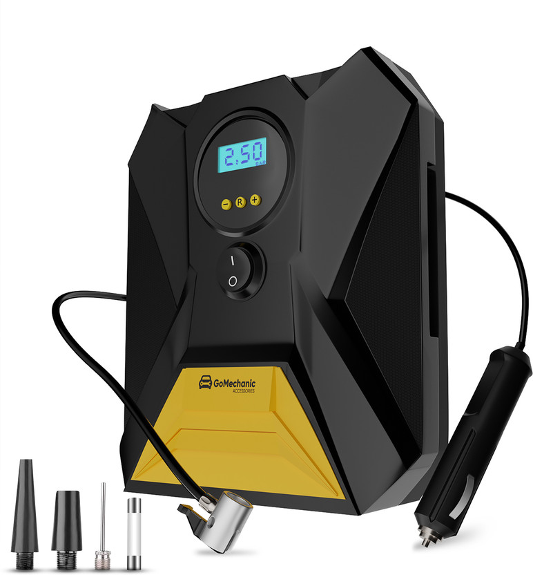 GoMechanic Gusto T10 150 psi Tyre Air Pump for Car & Bike(Auto Shut Off)