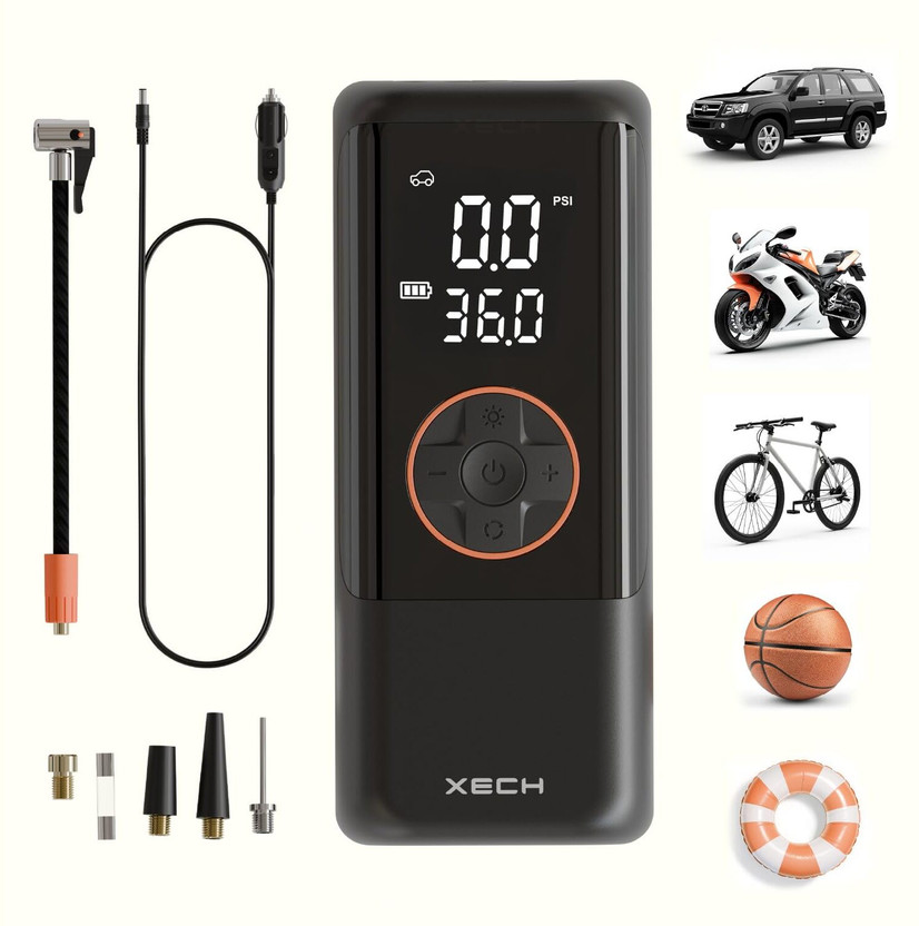 xech Corded Cordless Inflator X-443 InflateXL 150 psi Tyre Air Pump for Car & Bike(Auto Shut Off)