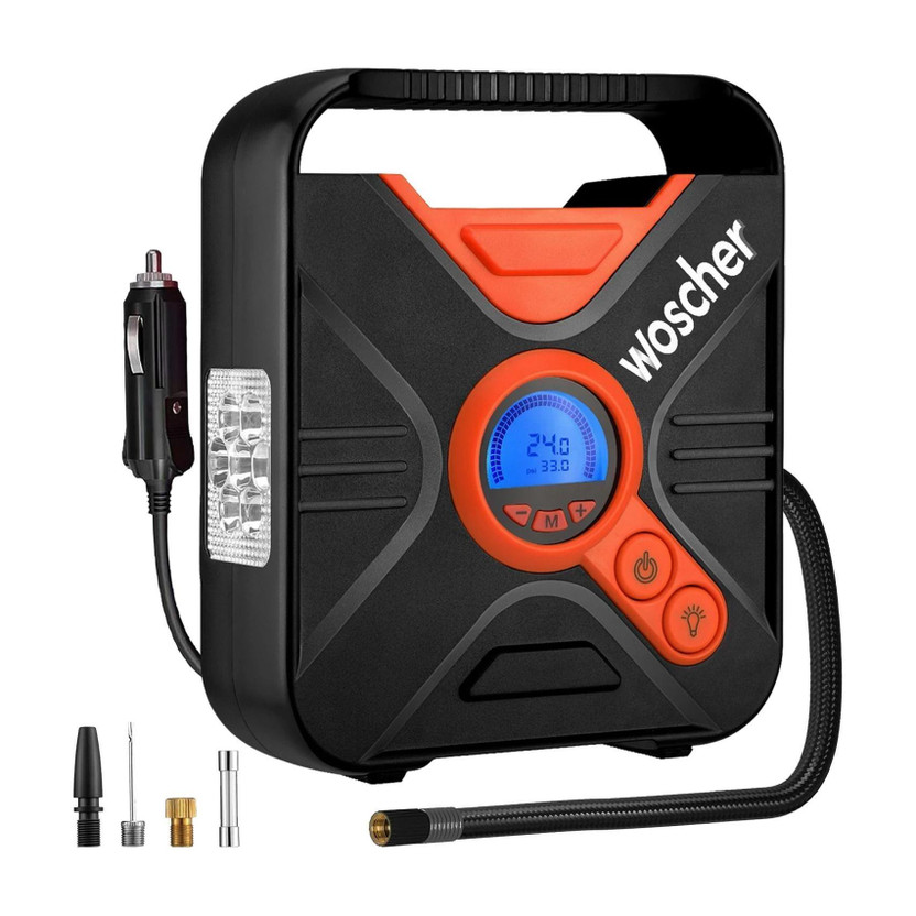 Woscher 802D ProPower Digital Tyre Inflator 300 psi Tyre Air Pump for Car & Bike(Auto Shut Off, Digital Display, Compact, Portable)