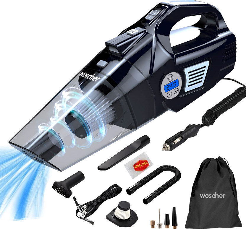 Woscher 578D 2in1 Digital Portable 150 psi Tyre Air Pump for Car & Bike(Auto Shut Off, Digital Display, Air Compressor, Portable, Compact)