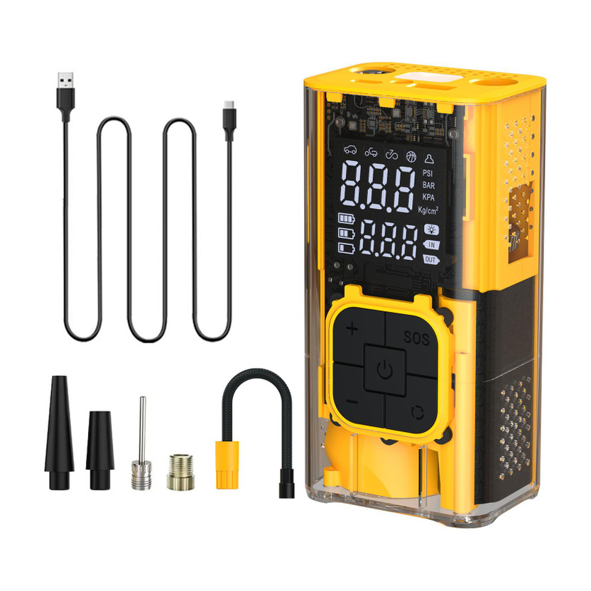 Portronics Vayu 3T Rechargeable Tyre Inflator 150 psi Tyre Air Pump for Car & Bike(Auto Shut Off)
