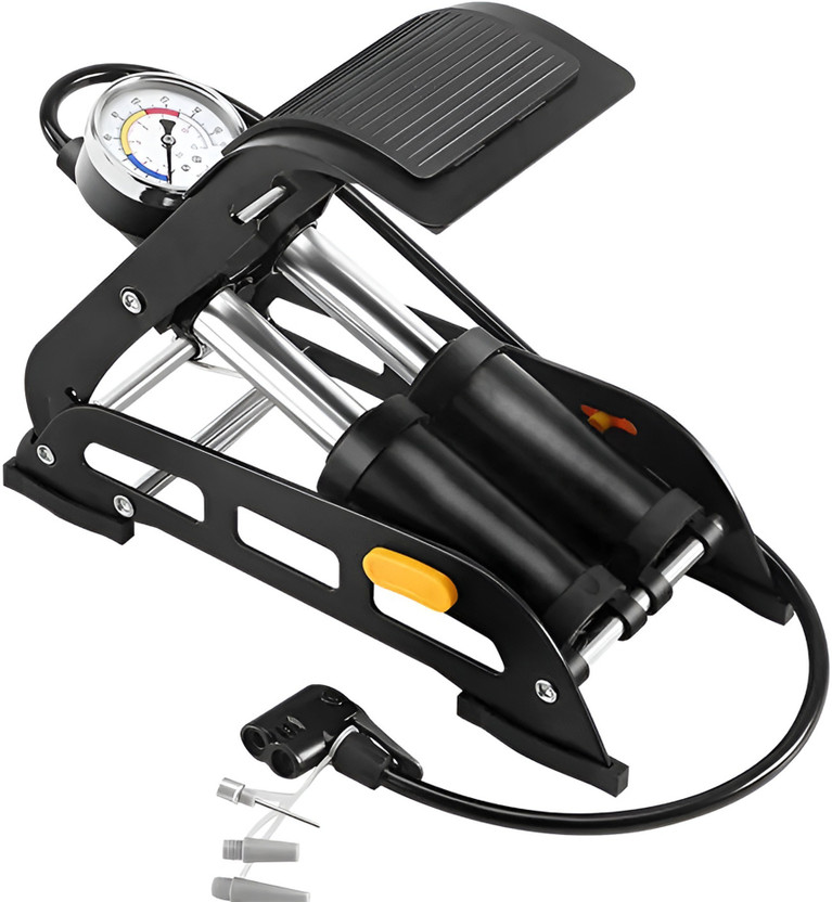 LIRZEG KTX-AP5 160 psi Tyre Air Pump for Car & Bike(Air Inflator, Portable, Multiple Nozzles, Double Foot)
