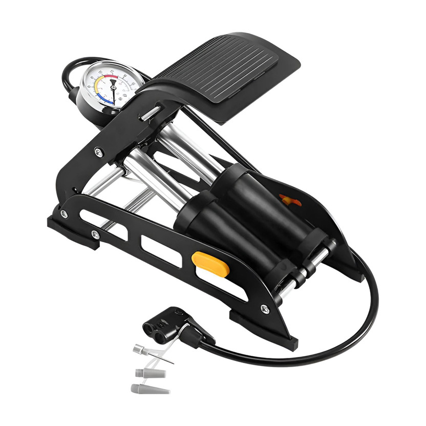 LIRZEG KTX-AP5 160 psi Tyre Air Pump for Car & Bike(Air Inflator, Portable, Multiple Nozzles, Double Foot)