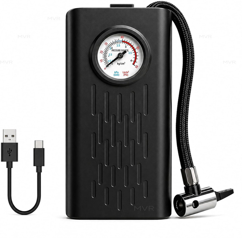 HUNITI HUNITI Wireless Mini Air Pump with Gauge 150 psi Tyre Air Pump for Car & Bike(Type-C Charging, Rechargeable, Air Compressor, Air Inflator) - Flipkart Deal