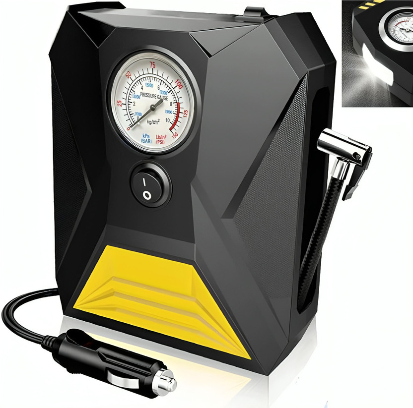 Drasert 150 PSI All in One Air Compressor_H6S 150 psi Tyre Air Pump for Car & Bike