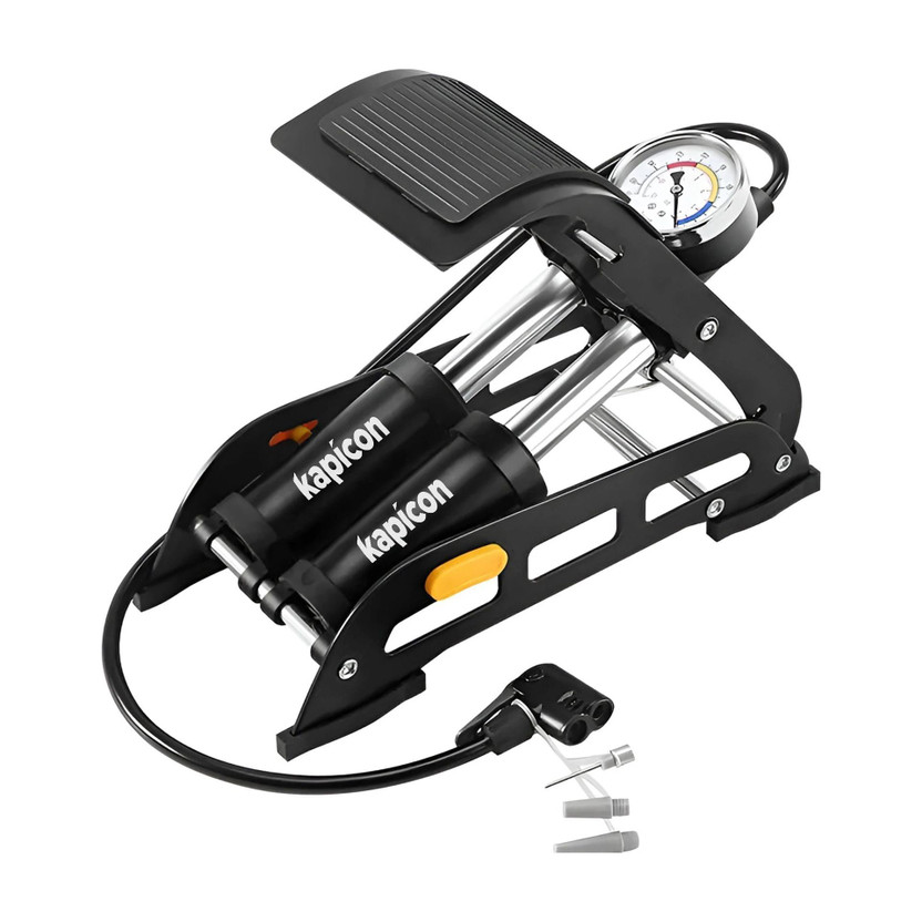 LIRGEZ KAP-5Black 160 psi Tyre Air Pump for Car & Bike(Air Inflator, Portable, Multiple Nozzles)