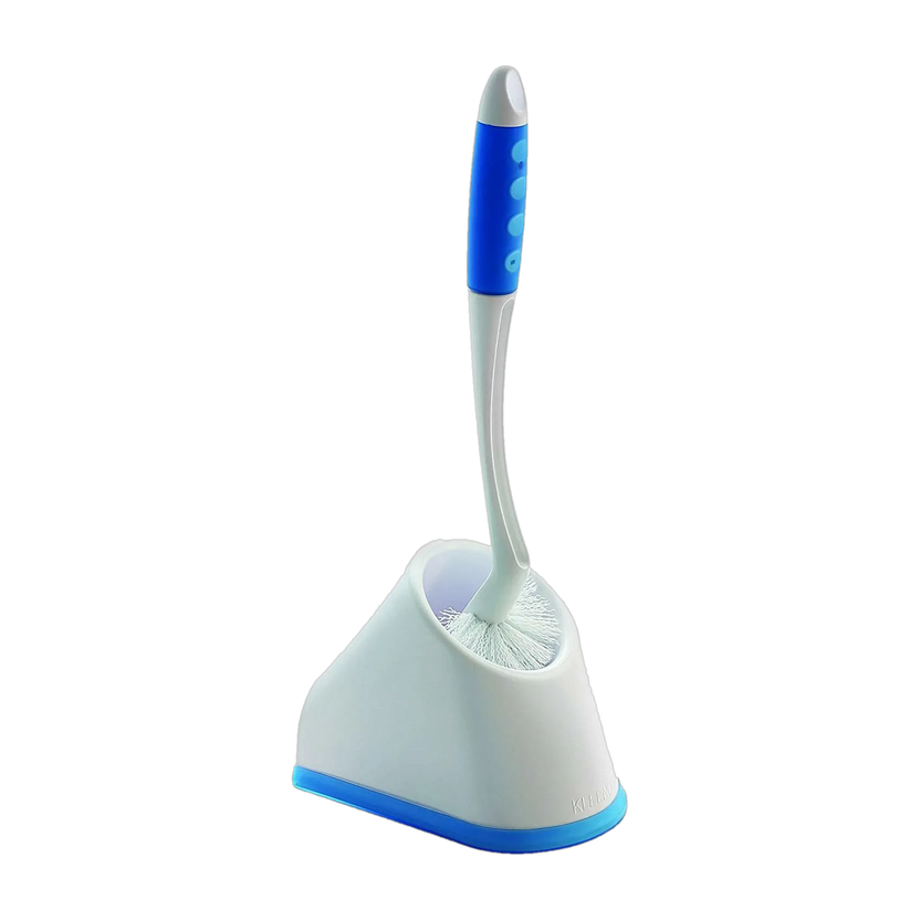 cello Angular Toilet Brush with Storage (Blue and White) with Holder(Blue, White)