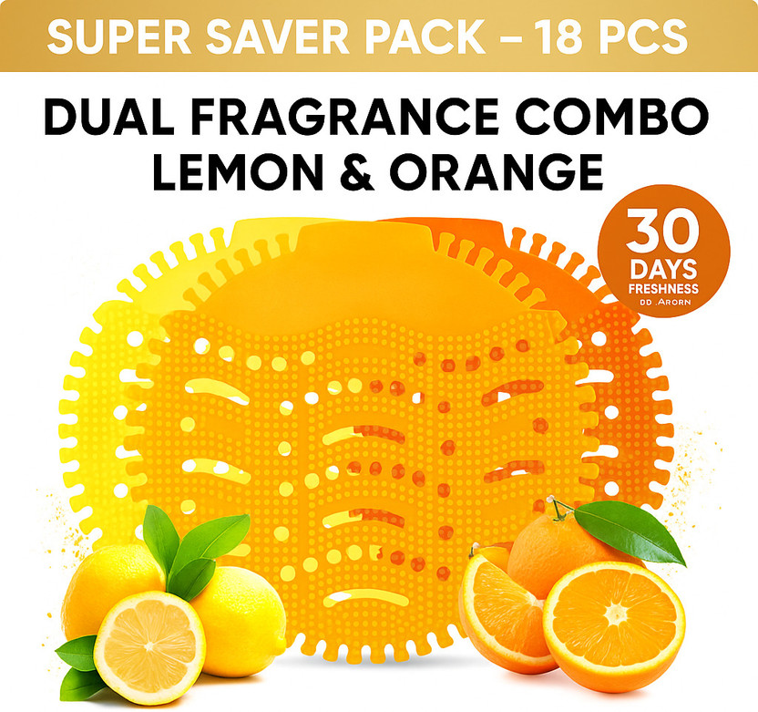 SOLACE HYGIENE Urinal Screens-Long-Lasting Freshness for Restaurants-Hotels-Office Washrooms Lemon Wipe Toilet Cleaner(18 x 1 Wipes)