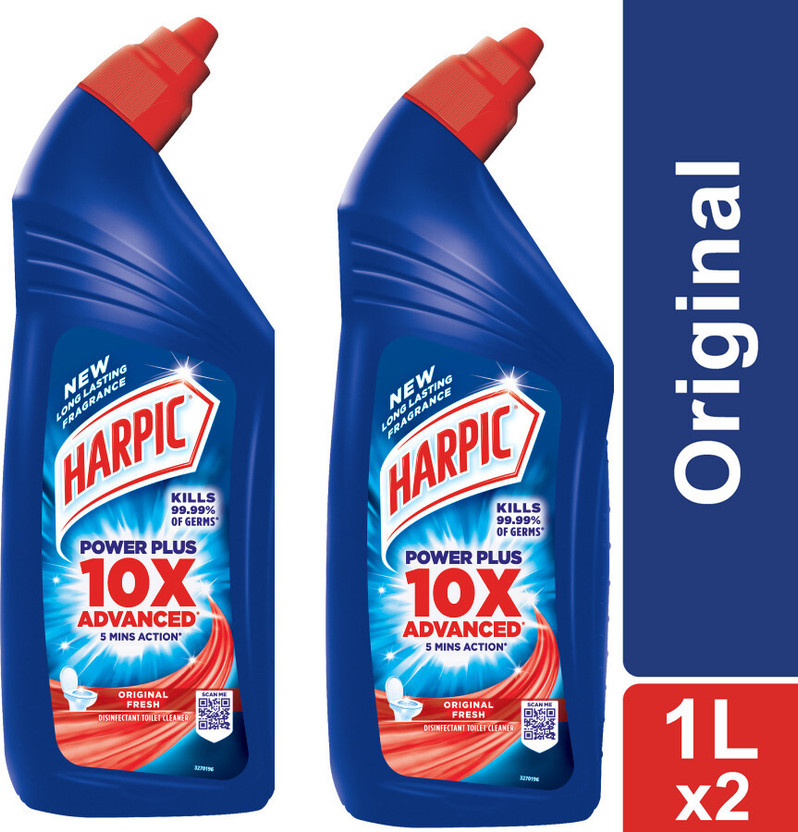 Harpic TOILET CLEANER 1 LITRE COMBO Original Liquid Toilet Cleaner(2 x 1 L)