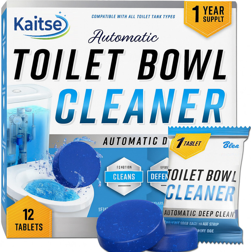 KAITSE Automatic Toilet Bowl Cleaner Tablets for Descaling & Deodorizing ( Pack of 12) Ocean Rim Block(12 x 12.5 g)