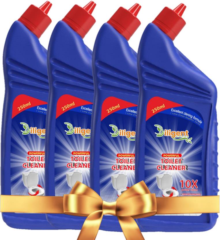 Diligent Powerful Toilet Cleaner Liquid, Original 250 ml (Pack of 4) Original Liquid Toilet