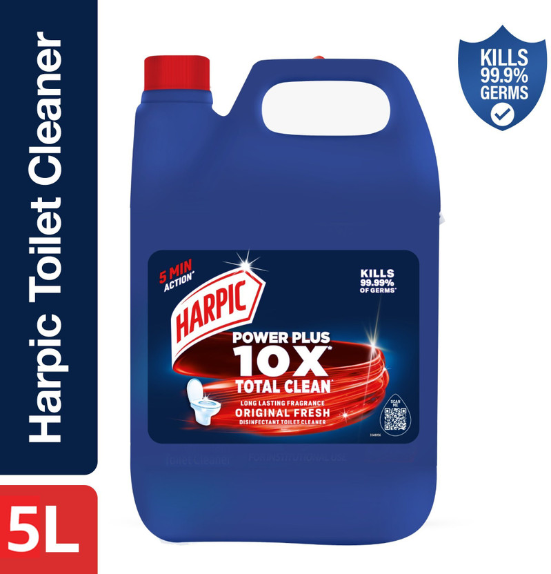 Harpic Toilet Cleaner, Liquid, for basin, commode, tile, bathroom, not phenyl, blue Original Liquid Toilet Cleaner(5 L)